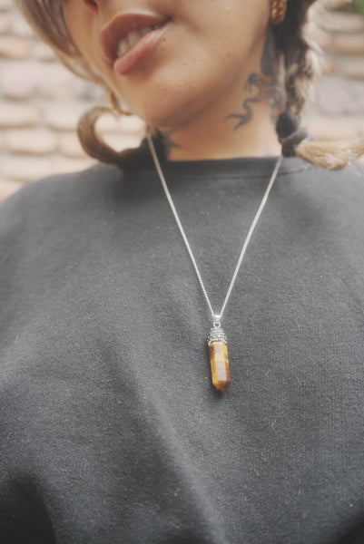 Colgante Ojo de tigre Pendulo brillo.