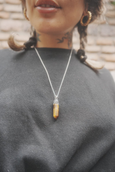 Colgante Ojo de tigre Pendulo brillo.