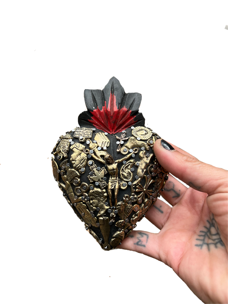 Corazón Negro Jesus Virgen  Milagritos
