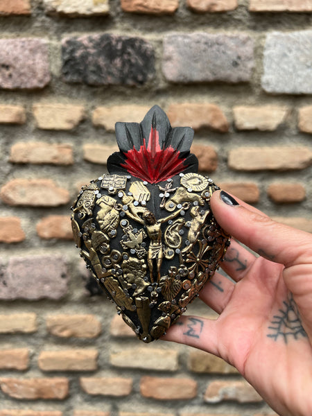 Corazón Negro Jesus Virgen  Milagritos