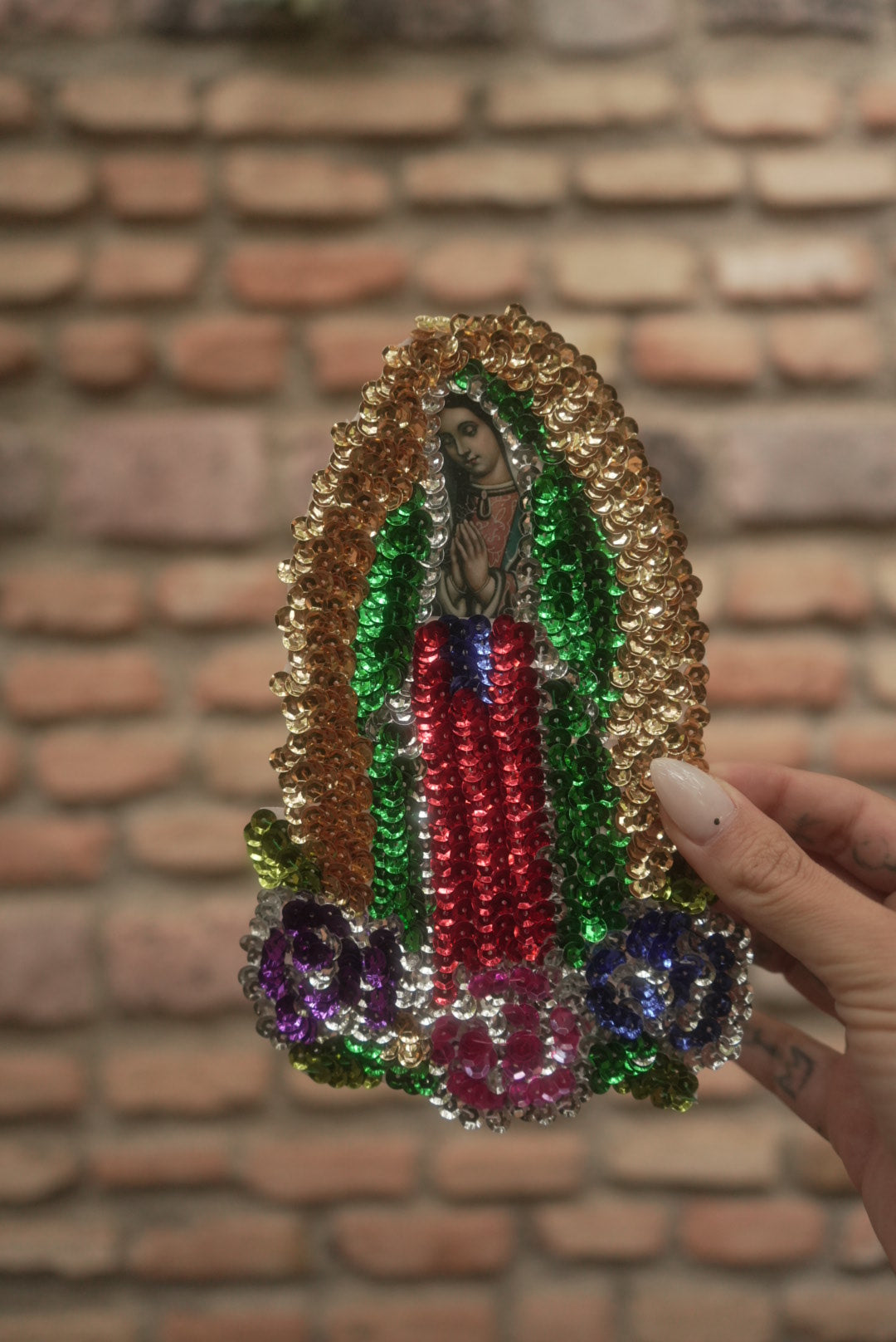 Parche Guadalupe Las tres flores